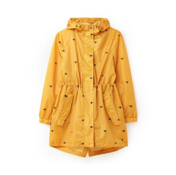 Joules Bee Printed Packable Rain Jacket 